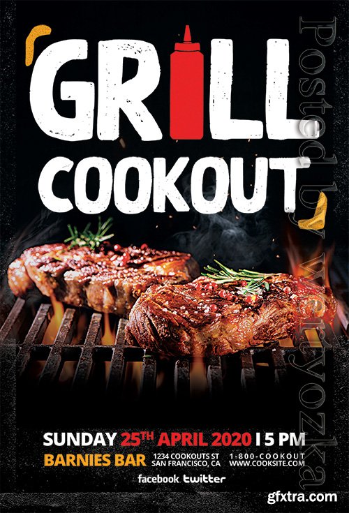Grill Cookout - Premium flyer psd template