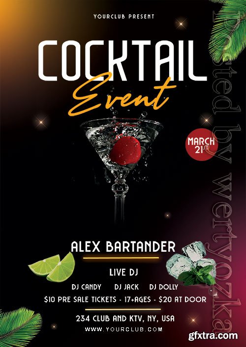 Cocktail Event - Premium flyer psd template