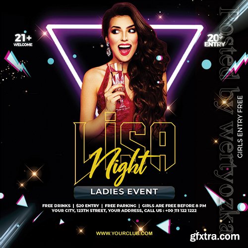 DJ Ladies Night - Premium flyer psd template