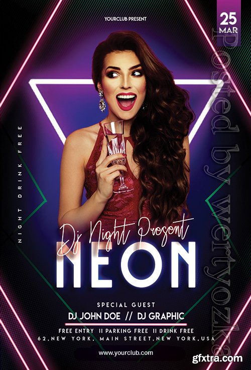 Neon Night - Premium flyer psd template