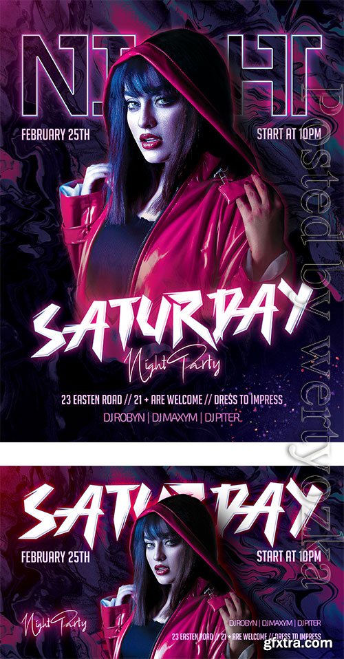 Saturday Party - Premium flyer psd template