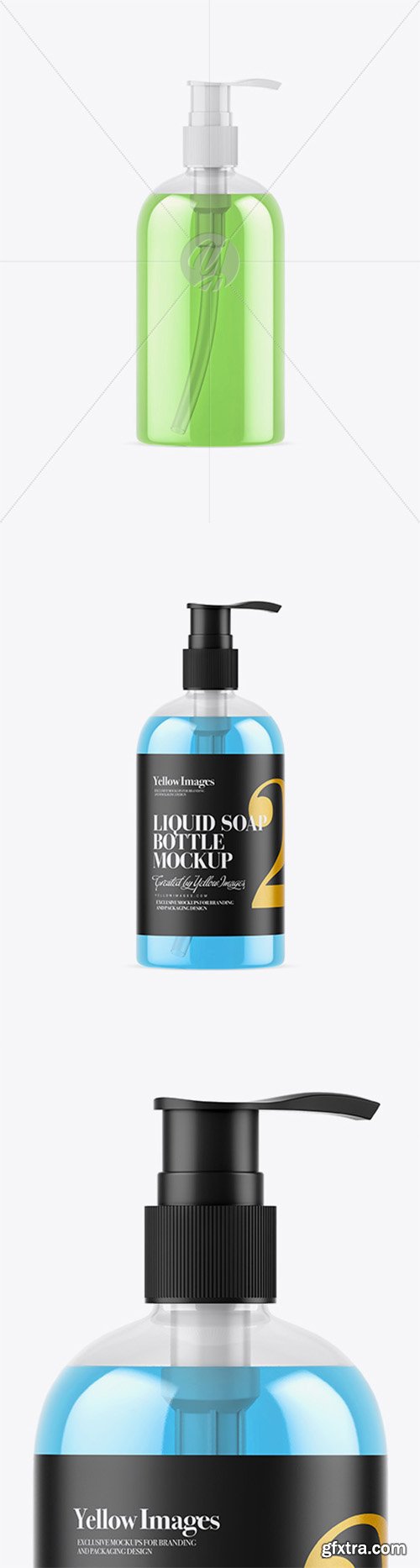 Clear Bottle with Liquid Soap Mockup 31314