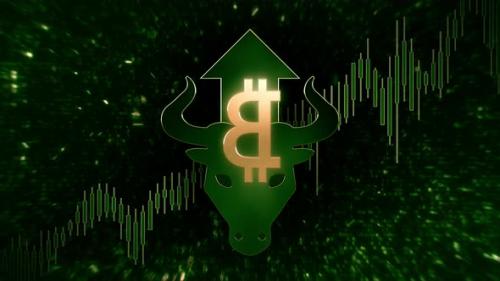 Videohive - Bitcoin Trading Bull Market Green Cryptocurrency Graph Loop Background - 32719691 - 32719691