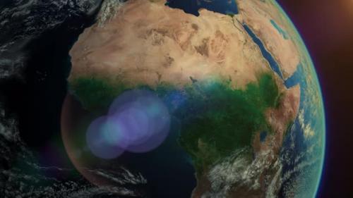 Videohive - Africa Continent of Planet Earth Rotation a Day From the Space - 32751303 - 32751303