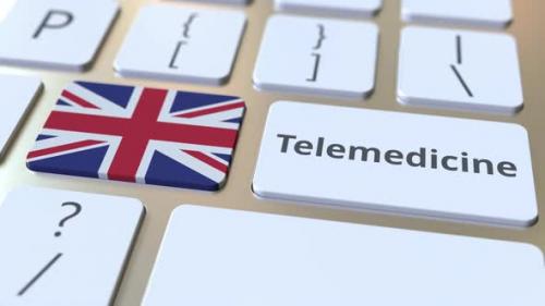 Videohive - Telemedicine Text and Flag of Great Britain on the Keyboard - 32773127 - 32773127