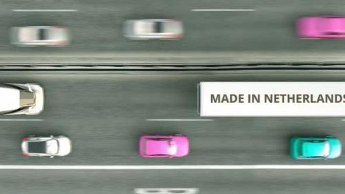 Videohive - Trucks with MADE IN NETHERLANDS Text Driving Along the Road - 32773222 - 32773222