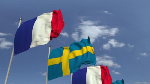 Videohive - Many Flags of Sweden and France - 32774115 - 32774115