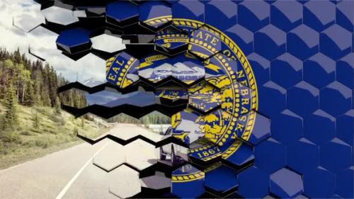 Videohive - Nebraska Flag Hexagon Transition - 4K Resolution - 32774286 - 32774286