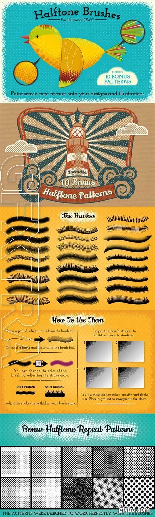 CM - Halftone Brushes + Bonus Patterns 252580