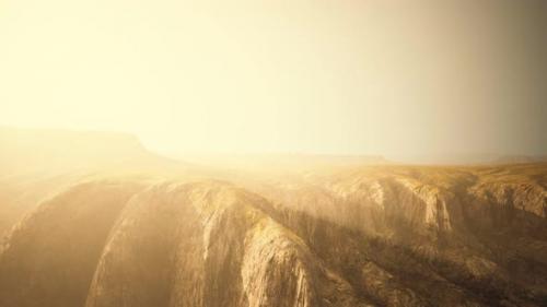 Videohive - Dry Yellow Grass on the Rocky Mountain with Heavy Fog - 32782403 - 32782403