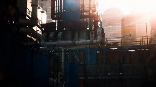 Videohive - Oil and Gas Refinery at Twilight - 32782432 - 32782432