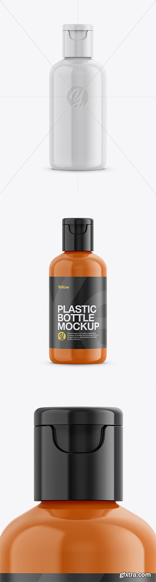 Glossy Plastic Cosmetic Bottle Mockup 26096