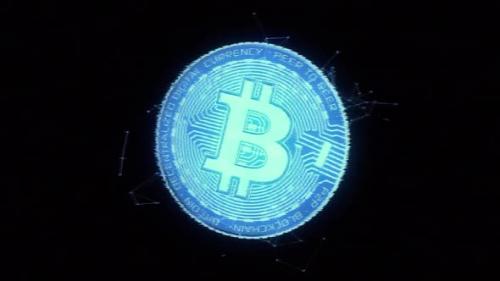 Videohive - Bitcoin Hologram Loop - 32794241 - 32794241