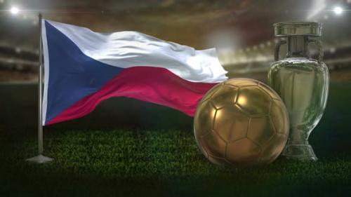 Videohive - Czech Republic Flag With Football And Cup Background Loop - 32795047 - 32795047