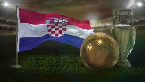 Videohive - Croatia Flag With Football And Cup Background Loop - 32795051 - 32795051