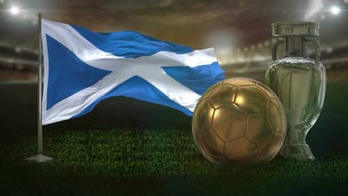 Videohive - Scotland Flag with Football And Cup Background Loop - 32795057 - 32795057