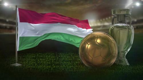 Videohive - Hungary Flag With Football And Cup Background Loop - 32795060 - 32795060