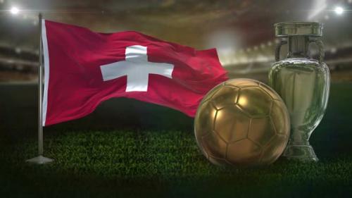 Videohive - Switzerland Flag with Football And Cup Background Loop - 32795063 - 32795063