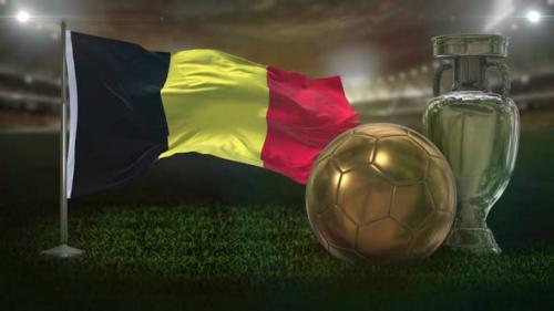 Videohive - Belgium Flag With Football And Cup Background Loop - 32795067 - 32795067