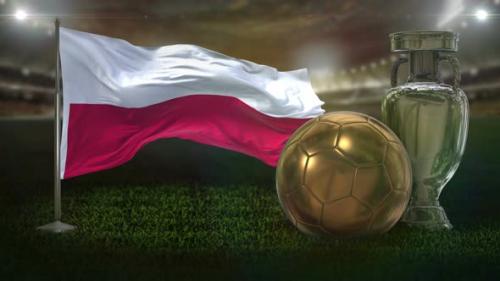 Videohive - Poland Flag with Football And Cup Background Loop - 32795069 - 32795069