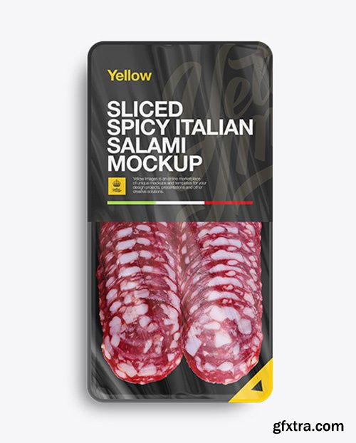 Plastic Vacuum Tray W/ Spicy Italian Salami Mockup 11138