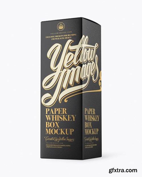 Paper Whisky Box Mockup - Halfside View 16422