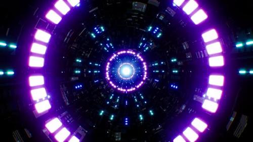 Videohive - Purple Light Sci fi Neon Tunnel Background Loop 4K - 32806550 - 32806550