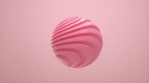 Videohive - Pink organic shape 3d wavy sphere isolated on color background. Trend design 3d render infinite loop - 32807917 - 32807917