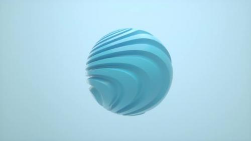 Videohive - blue organic shape 3d wavy sphere isolated on color background. Trend design 3d render infinite loop - 32807918 - 32807918