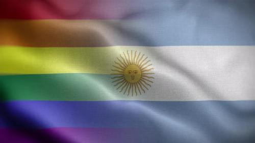 Videohive - LGBT Argentina Flag Loop Background 4K - 32810133 - 32810133