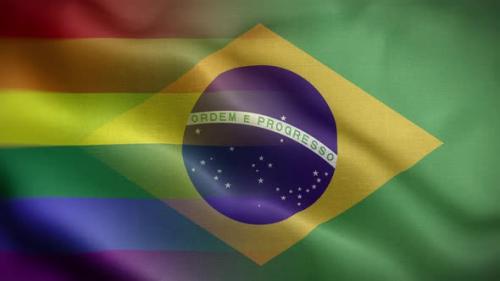 Videohive - LGBT Brazil Flag Loop Background 4K - 32810134 - 32810134