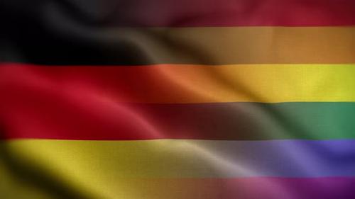 Videohive - LGBTGermany Flag Loop Background 4K - 32810137 - 32810137