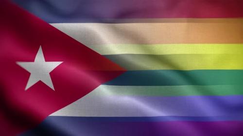 Videohive - LGBT Cuba Flag Loop Background 4K - 32810141 - 32810141