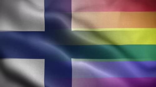 Videohive - LGBT Finland Flag Loop Background 4K - 32810143 - 32810143