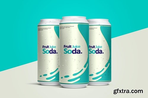 Soda Can Mockup Front angle view