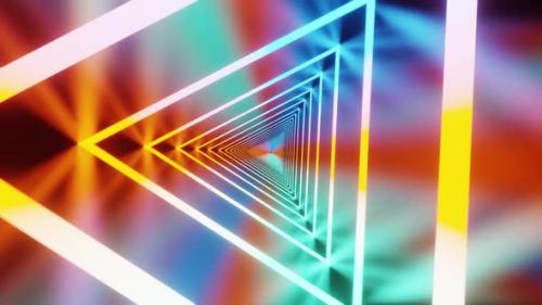 Videohive - Neon Triangle Tunnel Vj Loop HD - 32815843 - 32815843