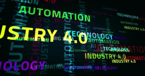 Videohive - Industry 4.0 technology and automation text loop abstract concept - 32816964 - 32816964