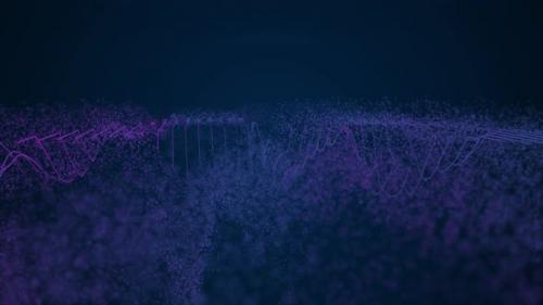 Videohive - Sound waves on a blue background animation - 32805883 - 32805883