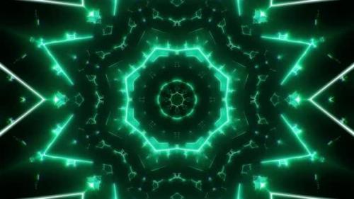 Videohive - Shining Green Laser Beam Light Kaleidoscope Loop 4K 04 - 32806480 - 32806480