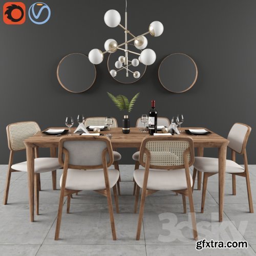 Dining set Lider 01 3d model