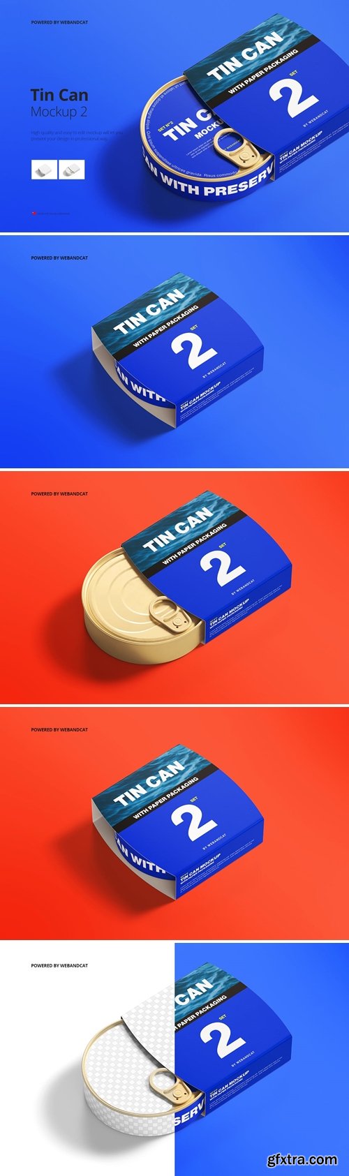 Tin Can Mockup with Paper Packaging