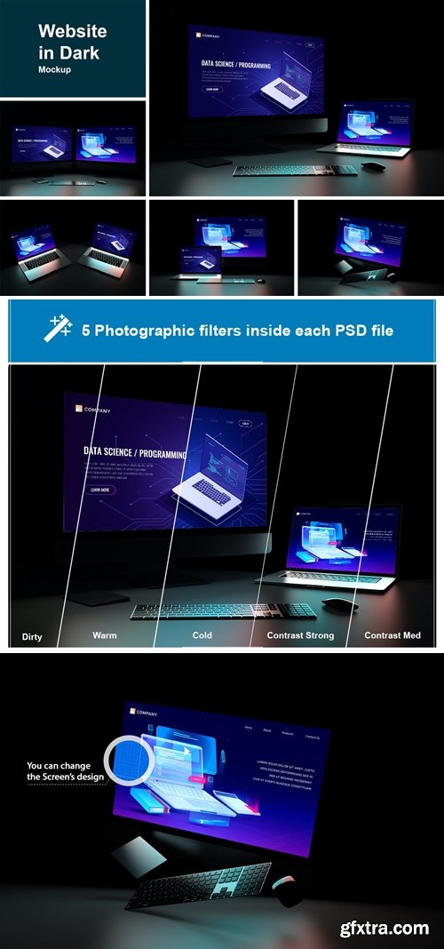 Website in Dark Mockup