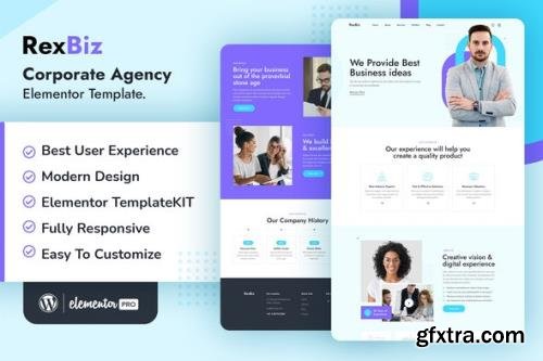 ThemeForest - Rexbiz v1.0.2 - Corporate Agency Elementor Template Kit - 32793319