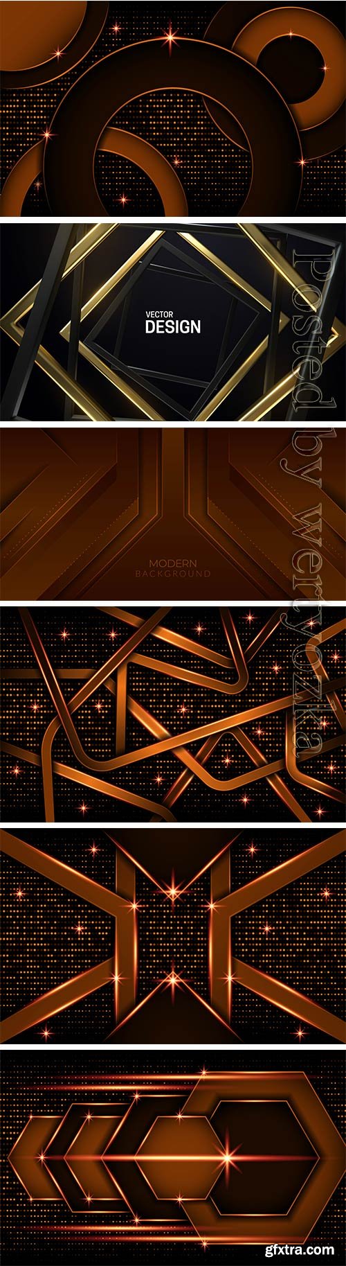 Realistic gold and black line textured background