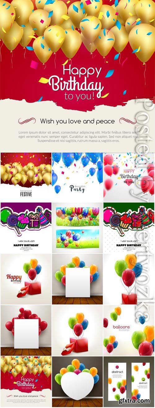 Happy birthday backgrounds in vector