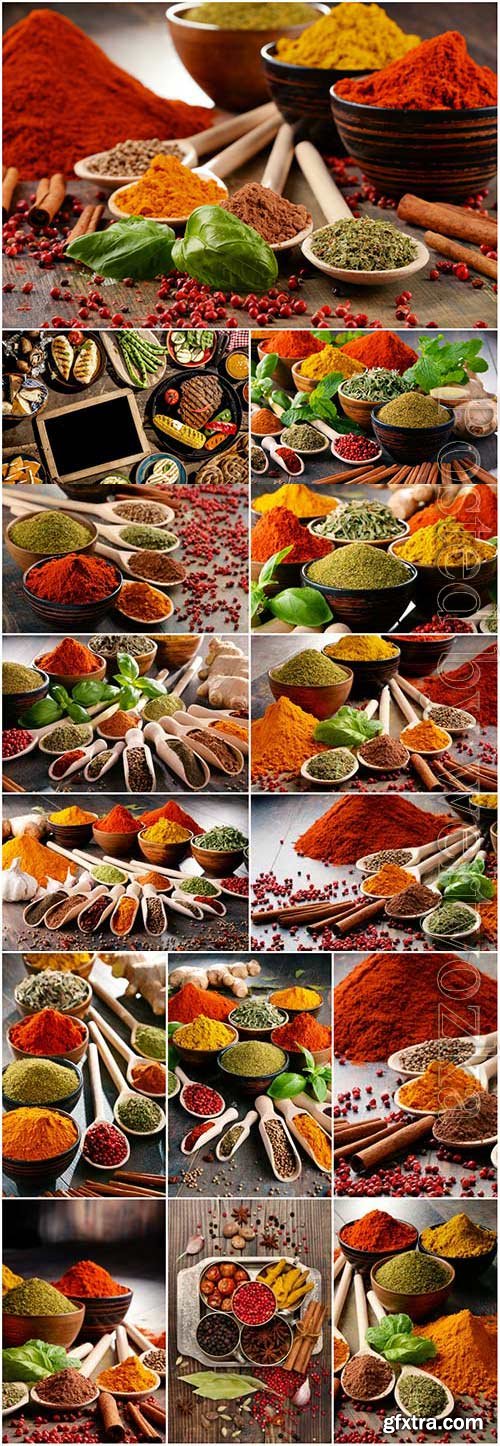 Various ground spices stock photo