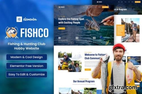 ThemeForest - Fishco v1.0.0 - Fishing & Hunting Club Hobby Elementor Template Kit - 32834330