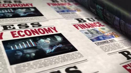 Videohive - Business, finance, money and economy newspaper printing press - 32824593 - 32824593
