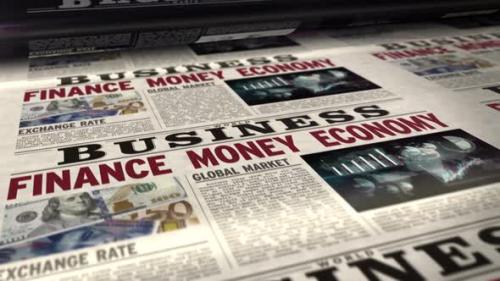 Videohive - Business, finance, money and economy newspaper printing press - 32824600 - 32824600