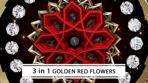 Videohive - Golden Red Flowers - 32849030 - 32849030